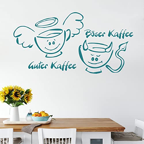 Sunnywall Wandtattoo guter Kaffee/böser Kaffee Küche Bad Coffee Größe: Größe 2 von Sunnywall