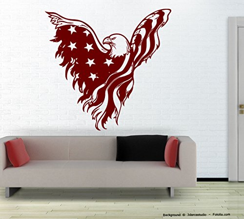 Wandtattoo Adler Eagle Flagge Banner Amerika USA Schwarz Gr2 von Sunnywall