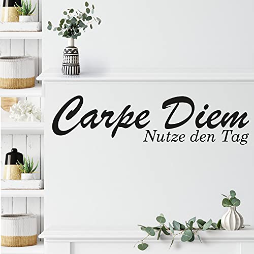 Wandtattoo Carpe Diem Autotattoo Schriftzug XXL (Größe 3 (112,00 cm x 29,00 cm)) von Sunnywall