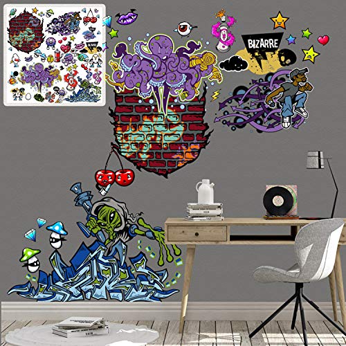 XXL Wandtattoo Graffiti Set verschiedene Motive| Kinderzimmer Aufkleber bunt Wanddeko urban street art Jugendzimmer von Sunnywall
