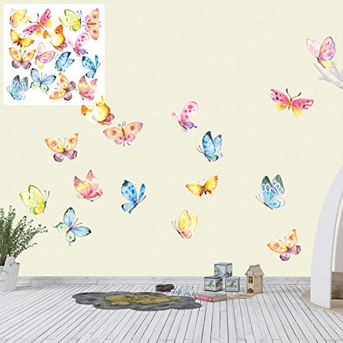 XXL Wandtattoo Set verschiedene Motive| Kinderzimmer Aufkleber bunt Wanddeko (Schmetterling Butterfly) von Sunnywall