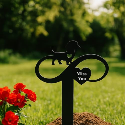 Pet Memorial Gartenstecker für Hund oder Katze - Wetterfeste Metall-Grabmarker, langlebige Haustier-Gedenktafel Haustier-Verlust-Tommage-Schild für Hof oder Außenbereich, rostfreie Friedhofsdekoration von Sunnyway
