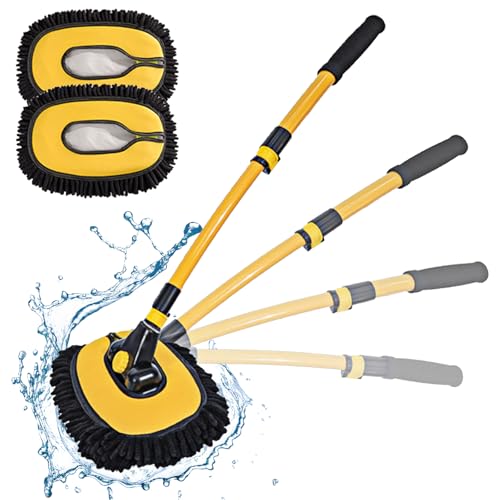 Sunolkie 15° Bogen Auto Waschbürste Kit Mit Teleskopstiel, Autowaschbürste, Langer Griff Mopp mit 2 weichen Chenille-Kopf für Wohnmobil, LKW, Auto, Boot,Autowaschset Auto Set Sunolkie 15° Bogen Auto Waschbürste Kit Mit Teleskopstiel, Autowaschbürste, Langer Griff Mopp mit 2 weichen Chenille-Kopf für Wohnmobil, LKW, Auto, Boot,Autowaschset Auto Set von Sunolkie