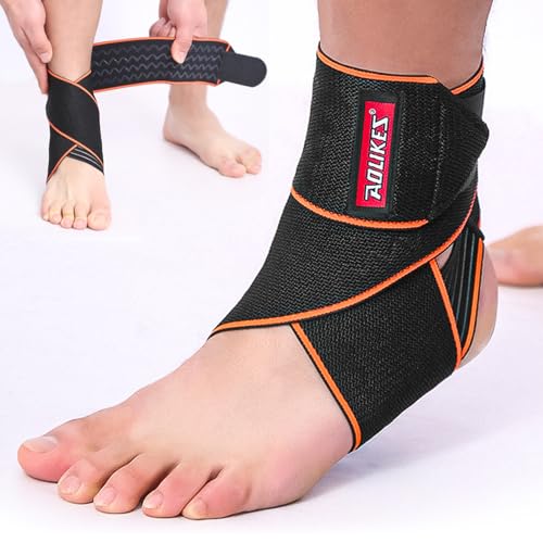 Sunolkie Einstellbares bandage fußgelenk, Sprunggelenkbandage, Elastischer Knöchelschutz bei Bänderverletzungen und Sehnenentzündungen, Einheitsgröße (1) von Sunolkie