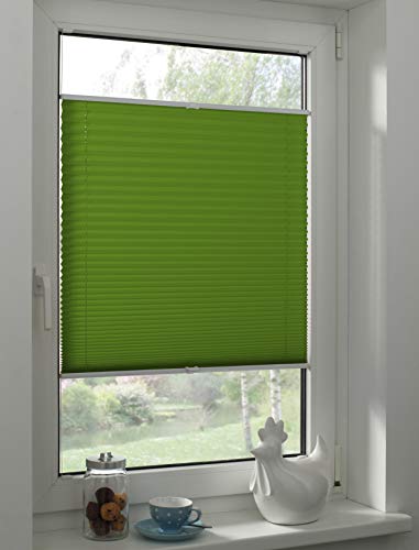 Sunpro24 Plissee auf Maß, Blickdichtes Faltrollo, Montage im Glasfalz mittels Schrauben, Sonnenschutzrollo, (B) 20-50 x (H) 121-130 cm, Grün von Sunpro24