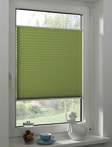 Sunpro24 Plissee auf Maß, Blickdichtes Faltrollo, Montage im Glasfalz mittels Schrauben, Sonnenschutzrollo, (B) 20-50 x (H) 20-80 cm, Grün von Sunpro24