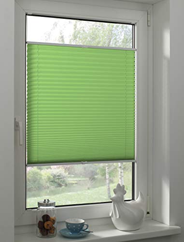 Sunpro24 Plissee auf Maß, Blickdichtes Faltrollo, Montage im Glasfalz mittels Schrauben, Sonnenschutzrollo, (B) 81-90 x (H) 151-160 cm, Grün von Sunpro24