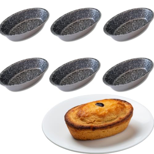 Backformen für Leccesi Pasticciotto Leccese Backform aus Aluminium mit Antihaftbeschichtung in Steinoptik 100% Made in Italy Größe 10,5 x 7 cm (6) von Sunrise