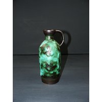 Midcentury Deutsche Keramikvase Fatlava Vase Schwarz-Grün 60S Wgp Midcentury Deutsche Keramikvase Fatlava Vase Schwarz-Grün 60S Wgp von SunriseVintageDE