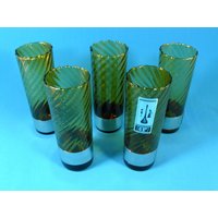 Vintage 5 X Longdrinkglas Mit Metallmontur Relief-Farbglas 70S Barglas Vintage 5 X Longdrinkglas Mit Metallmontur Relief-Farbglas 70S Barglas von SunriseVintageDE