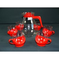 Vintage Gläser-Set Melitta 6 Trinkgläser+ Kanne 70S von SunriseVintageDE