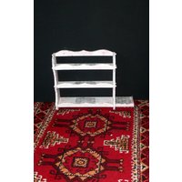 Vintage Küchenbord Shabby Chic Landhaus Regal Weiß Rose von SunriseVintageDE