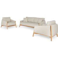 SUNS BELLANO Sofaset 3-teilig, 2 x Loungestühle 1 x 2,5- Sitzer Sofa inkl. Kissen Teak von Suns