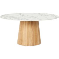 SUNS SOROLO Dining Table Teak/Neolith Natur/Weiß Ø140 cm von Suns