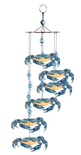 Sunset Vista Designs Kathy Hatch Great Outdoors Land and Sea Collection Outdoor Weatherproof 18'' Garden Wind Chime - Blue Crab von Sunset Vista Designs