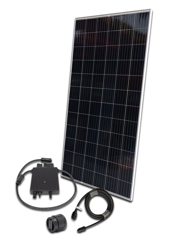 Sunset Balkonkraftwerk SUNpay®420 LW plus (OH), 420 W, Monokristallin, (Set), 420W-Set inkl. glaslosem Solarmodul aus deutscher Fertigung von Sunset