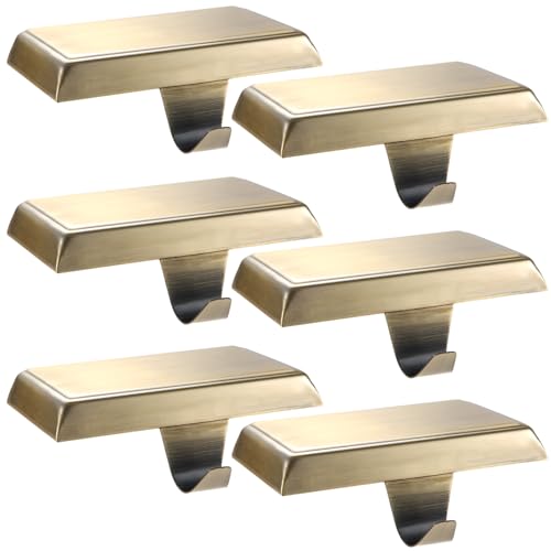 Sunshane Weihnachtsstrumpfhalter Kaminstrumpf Kleiderbügel Haken Kaminsims Metall Hängeschoss für Xmas Party Dekorationen (Bronze, 6) von Sunshane
