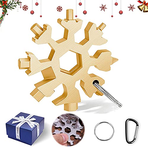 Schneeflocke Multi-Tool,Edelstahl Multitool Schneeflocke,18-in-1 Schneeflocken-Werkzeug,18-in-1 Schneeflocke Multifunktionswerkzeug,Fahrrad Multifunktionswerkzeug tragbare Schraubendreher von Sunshine smile