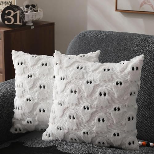2 Stück Geister Weicher Plüsch Kissenhülle 40×40cm,Halloween Kissenbezug,Gespenst Kissen,Tufteter Deko Garten Kissenbezug,Halloween Zimmer Deko Aesthetic für Modern Innen Home Garten Sofa 2 Stück Geister Weicher Plüsch Kissenhülle 40×40cm,Halloween Kissenbezug,Gespenst Kissen,Tufteter Deko Garten Kissenbezug,Halloween Zimmer Deko Aesthetic für Modern Innen Home Garten Sofa von Sunshine smile