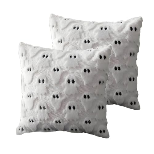 2 Stück Halloween Kissenbezug 45x45 cm,Geister Deko Kissenbezug,Lustig Geister Deko Halloween Kissen,Zierkissenbezug Dekokissen für Sofa Festliche Kissen Deko,Gespenster Kissenbezug für Dekoration 2 Stück Halloween Kissenbezug 45x45 cm,Geister Deko Kissenbezug,Lustig Geister Deko Halloween Kissen,Zierkissenbezug Dekokissen für Sofa Festliche Kissen Deko,Gespenster Kissenbezug für Dekoration von Sunshine smile