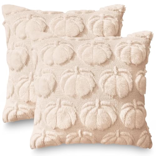 2 Stück Herbstdeko Kissenbezug 45x45cm,Herbst Dekokissen Kissenhülle,Kürbis Kissenbezug,Cremefarben Kürbisse Herbst Kissenbezüge,Sofakissen Herbstdeko für Innen Auto Sofa Schlafzimmer Wohnzimmer 2 Stück Herbstdeko Kissenbezug 45x45cm,Herbst Dekokissen Kissenhülle,Kürbis Kissenbezug,Cremefarben Kürbisse Herbst Kissenbezüge,Sofakissen Herbstdeko für Innen Auto Sofa Schlafzimmer Wohnzimmer von Sunshine smile