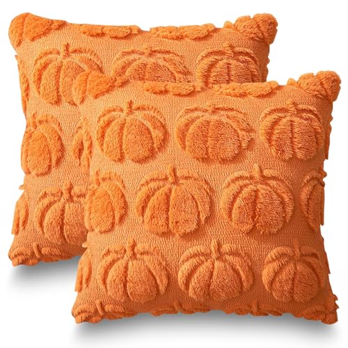 2 Stück Herbstdeko Kissenbezug 45x45cm,Herbst Dekokissen Kissenhülle,Kürbis Kissenbezug,Orange Kürbisse Herbst Kissenbezüge,Sofakissen Herbstdeko für Innen Auto Sofa Schlafzimmer Wohnzimmer 2 Stück Herbstdeko Kissenbezug 45x45cm,Herbst Dekokissen Kissenhülle,Kürbis Kissenbezug,Orange Kürbisse Herbst Kissenbezüge,Sofakissen Herbstdeko für Innen Auto Sofa Schlafzimmer Wohnzimmer von Sunshine smile