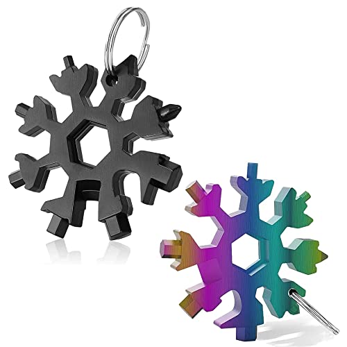 2 Stück Schneeflocken Multitool,18-in-1Snowflake Multitool,Edelstahl Schneeflocke,Multitool Schlusselanhang,Schneeflocke Werkzeug,Mann Geschenk,Coole Werkzeug Kleine Geschenk für Papa,Mann,Frauen von Sunshine smile