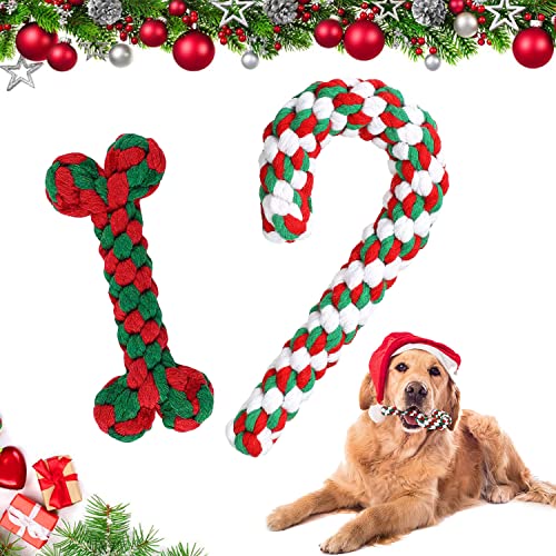 2Pcs Hundespielzeug Zuckerstange,Hunde Kauspielzeug,Hundezähne Reinigungsseil Spielzeug,Hundeseilspielzeug,Weihnachten Hundespielzeug,Weihnachts Zuckerstange Seil,Weihnachten Hund Haustiere Kauen von Sunshine smile