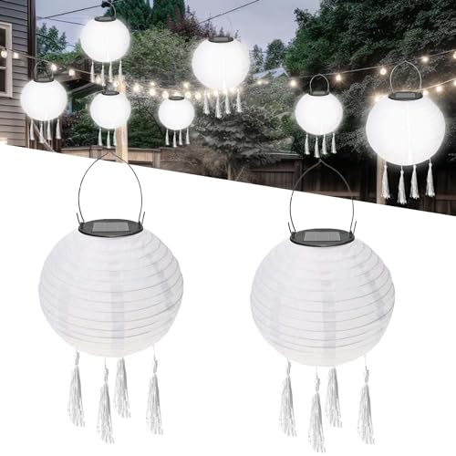 2Pcs Solar Lampions,LED Solar Lampions Garten Laterne,Lampions Außen Wetterfest Warmweiß,LED Lampion Solar Lichterkette Aussen,Solar Lampion Boho Style,Wasserdicht LED Solar Laterne Party Dekoration von Sunshine smile