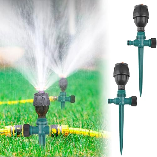 2Pcs Sprühregner,360° Automatische Bewässerung Gartensprenger,versenkt Sprinkler Rasensprenger,Multifunktion Garten Sprinkler,Wassersprenger Einstellbar Bewässerungssystem von Sunshine smile