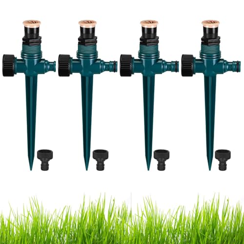 4Pcs Sprühregner,360° Automatische Bewässerung Gartensprenger,versenkt Sprinkler Rasensprenger,Multifunktion Garten Sprinkler,Wassersprenger Einstellbar Bewässerungssystem von Sunshine smile