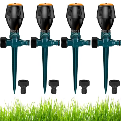 4Pcs Sprühregner,360° Automatische Bewässerung Gartensprenger,versenkt Sprinkler Rasensprenger,Multifunktion Garten Sprinkler,Wassersprenger Einstellbar Bewässerungssystem von Sunshine smile