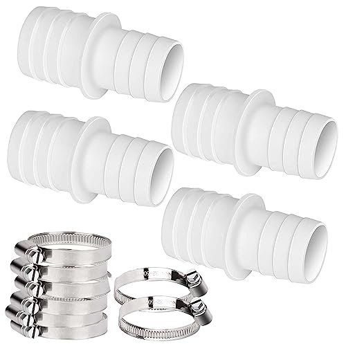 4X Pool Schlauchverbinder,Schlauchtülle für 32 mm und 38 mm,Pool Schlauch Adapter Set,Pool Adapter,Doppelschlauchtülle,Pool-Schlauchadapter mit 8X Schlauchschellen,Schlauch Verbindungsstück von Sunshine smile