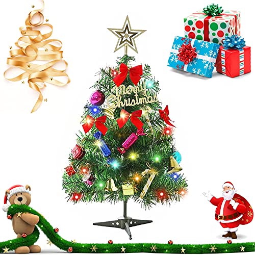 50cm Mini Weihnachtsbaum,Weihnachtsbaum klein beleuchtet,Künstliche kleine tannenbäume,Mini Weihnachts Baum mit LED Lichterketten,Christbaum,Weihnachtsbaum künstlich klein,Weihnachts Baum klein von Sunshine smile