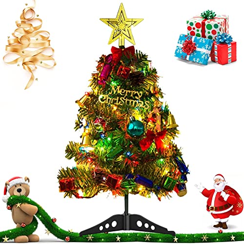 50cm Mini Weihnachtsbaum,Mini Tannenbaum für Tisch,Weihnachtsbaum Miniatur,Mini Weihnachts Baum mit LED Lichterketten,Künstlicher Weihnachtsbaum,Weihnachts Baum klein,Christbaum,Weihnachtsdeko von Sunshine smile