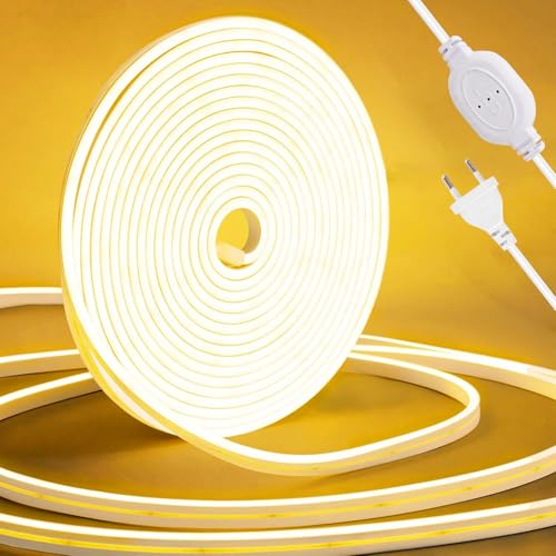 COB LED Streifen Dimmbar 4M,24V LED Streifen Warmweiss 3000K,Hohe Dichte LED Strip Lights mit Netzteil,8mm Breite Band für Haus Dekoration,Küche,Schlafzimmer,Spiegel DIY Beleuchtung von Sunshine smile