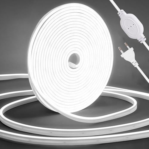 COB LED Streifen Dimmbar 5M,24V LED Streifen Kaltweiß 6000K,Hohe Dichte LED Strip Lights mit Netzteil,8mm Breite Band für Haus Dekoration,Küche,Schlafzimmer,Spiegel DIY Beleuchtung von Sunshine smile