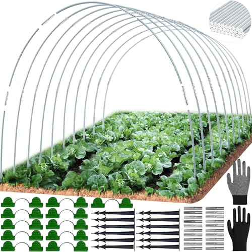 Folientunnel für Hochbeet,Pflanztunnel Bögen für Hochbeet,65 PCS Tunnelbögen Hochbeet,Pflanztunnel für Hochbeet,Gewächshausreifen für Hochbeet,Gewächshaus Tunnel Bögen von Sunshine smile
