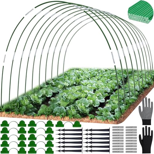 Folientunnel für Hochbeet,Pflanztunnel Bögen für Hochbeet,65 PCS Tunnelbögen Hochbeet,Pflanztunnel für Hochbeet,Gewächshausreifen für Hochbeet,Gewächshaus Tunnel Bögen von Sunshine smile