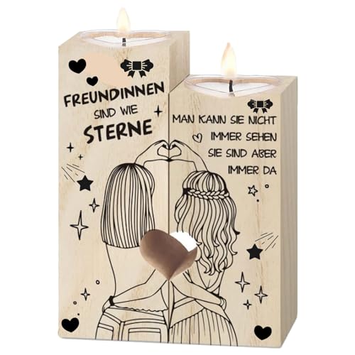 Geschenke für Freundin,Kerzenhalter Geschenk für eine Gute Freundin,Personalisiertes Geschenke für Schwester,Kerzenständer Set,Kreativ Vintage Kerzen Ständer von Sunshine smile