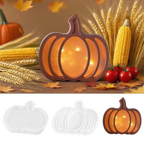 Kürbis Silikonformen Gießformen Kerzenhalter,3D Halloween Kürbis Silikonform Kerzenhalter,Silikonform Herbst Kürbis Kerze,Silikon Gießformen von Sunshine smile