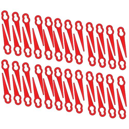 Kunststoffmesser Rasentrimmer,60PCS Kunststoffmesser Set,Rasentrimmer Messer, Rasentrimmer Zubehör, Ersatzmesser Für Akku Rasentrimmer, Kunststoffmesser Für Garten, Grasschneider Messer (Rot) von Sunshine smile