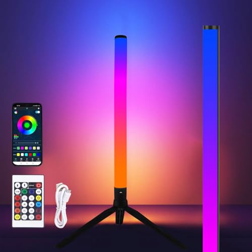LED Stehlampe Wohnzimmer,RGB Ecklampe Dimmbar,LED Ecklampe,Eckleuchten,Smart Stehlampe mit Fernbedienung,App Steuerung Musik Sync,Dimmbar Standleuchte für Wohnzimmer,Schlafzimmer,Spielzimmer von Sunshine smile