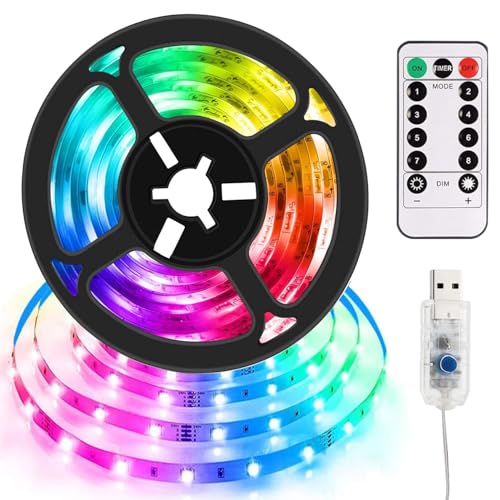LED Strip 1M, 8 Modi RGB LED Streifen Lichter,USB Strip mit Fernbedienung,Selbstklebendes LED Lichtband RGB,Lights Dimmbar LED Strip wasserdichte,Band Selbstklebend für Gaming Zimmer,Room,Küche,Party LED Strip 1M, 8 Modi RGB LED Streifen Lichter,USB Strip mit Fernbedienung,Selbstklebendes LED Lichtband RGB,Lights Dimmbar LED Strip wasserdichte,Band Selbstklebend für Gaming Zimmer,Room,Küche,Party von Sunshine smile