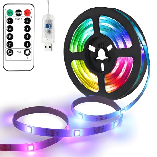 LED Strip 3M, 8 Modi RGB LED Streifen Lichter,USB Strip mit Fernbedienung,Selbstklebendes LED Lichtband RGB,Lights Dimmbar LED Strip Wasserdichte,Band Selbstklebend für Gaming Zimmer,Room,Küche,Party LED Strip 3M, 8 Modi RGB LED Streifen Lichter,USB Strip mit Fernbedienung,Selbstklebendes LED Lichtband RGB,Lights Dimmbar LED Strip Wasserdichte,Band Selbstklebend für Gaming Zimmer,Room,Küche,Party von Sunshine smile