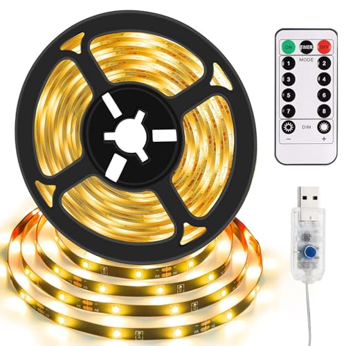 LED Strip 4M, 8 Modi RGB LED Streifen Lichter,USB Strip mit Fernbedienung,Selbstklebendes LED Lichtband RGB,Lights Dimmbar LED Strip Wasserdichte,Band Selbstklebend für Gaming Zimmer,Room,Küche,Party von Sunshine smile
