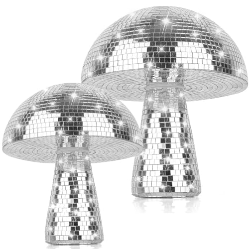 Silber Pilz-Discokugel - Disco-Spiegel-Glitzer-Kugel für Heimdekorationen, Bühnenrequisiten, Partyartikel und Zubehör, Schulfeste, Spielzubehör von Sunshine smile