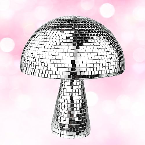Silber Pilz-Discokugel - Disco Spiegel Glitzer Kugel für Heimdekoration, Bühnenrequisiten, Partyartikel & Zubehör, Schulfeste, Spielzubehör von Sunshine smile