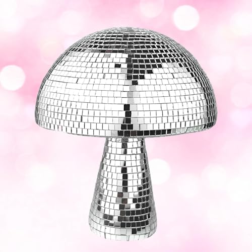 Pilz-Disco-Kugel,Silber-Disco-Kugel,Silber-Pilz-Discokugel,Disco-Spiegel-Glitzer-Kugel für Heimdekorationen,Bühnenrequisiten,Partyartikel und Zubehör,Schulfeste,Spielzubehör,Pilz Discokugel von Sunshine smile