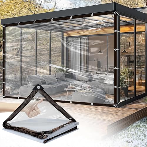 Plane Durchsichtig für Außenbereich 1.5 * 2m,Ösen 0.5 inch Transparente Plane,Regenschutz Plane,Plane Wasserdicht Durchsichtig uv Best Ndig,Luftdichte+Plane+Transparent,Abdeckplane Mit Ösen von Sunshine smile